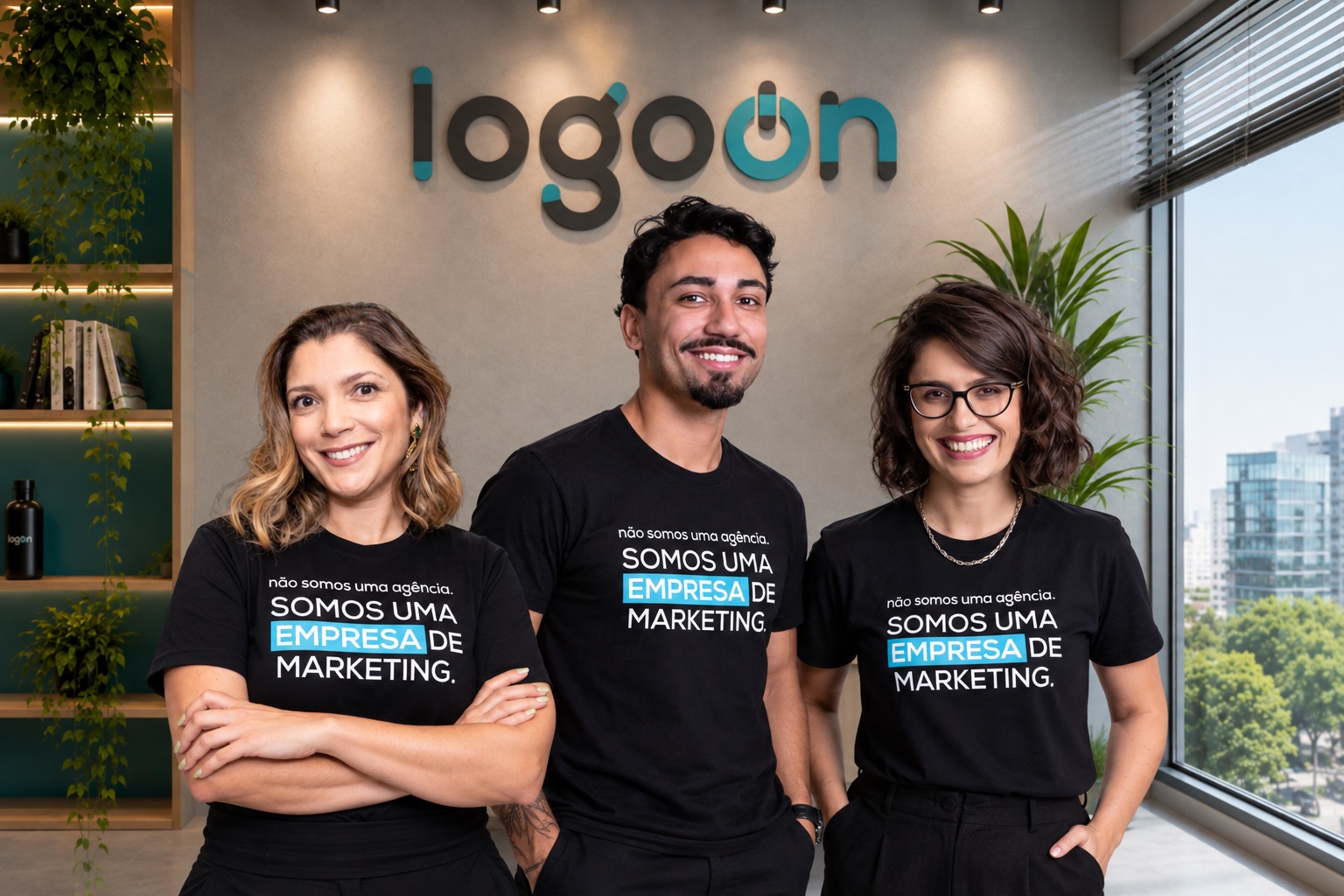 Paty Sardinha, Carlos Xavier e Nanda Granato, sócios da Logoon